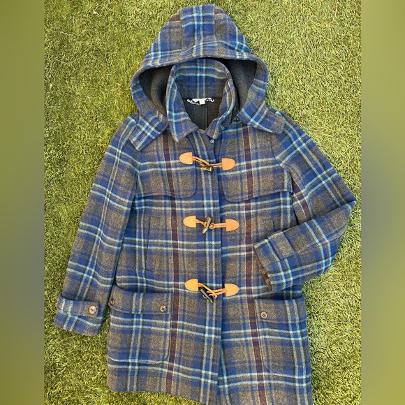 L.L. Bean Jackets & Blazers - L.L. Bean Signature Women’s Wool Blend Duffle Coat Plaid Toggle Botton Trench 10